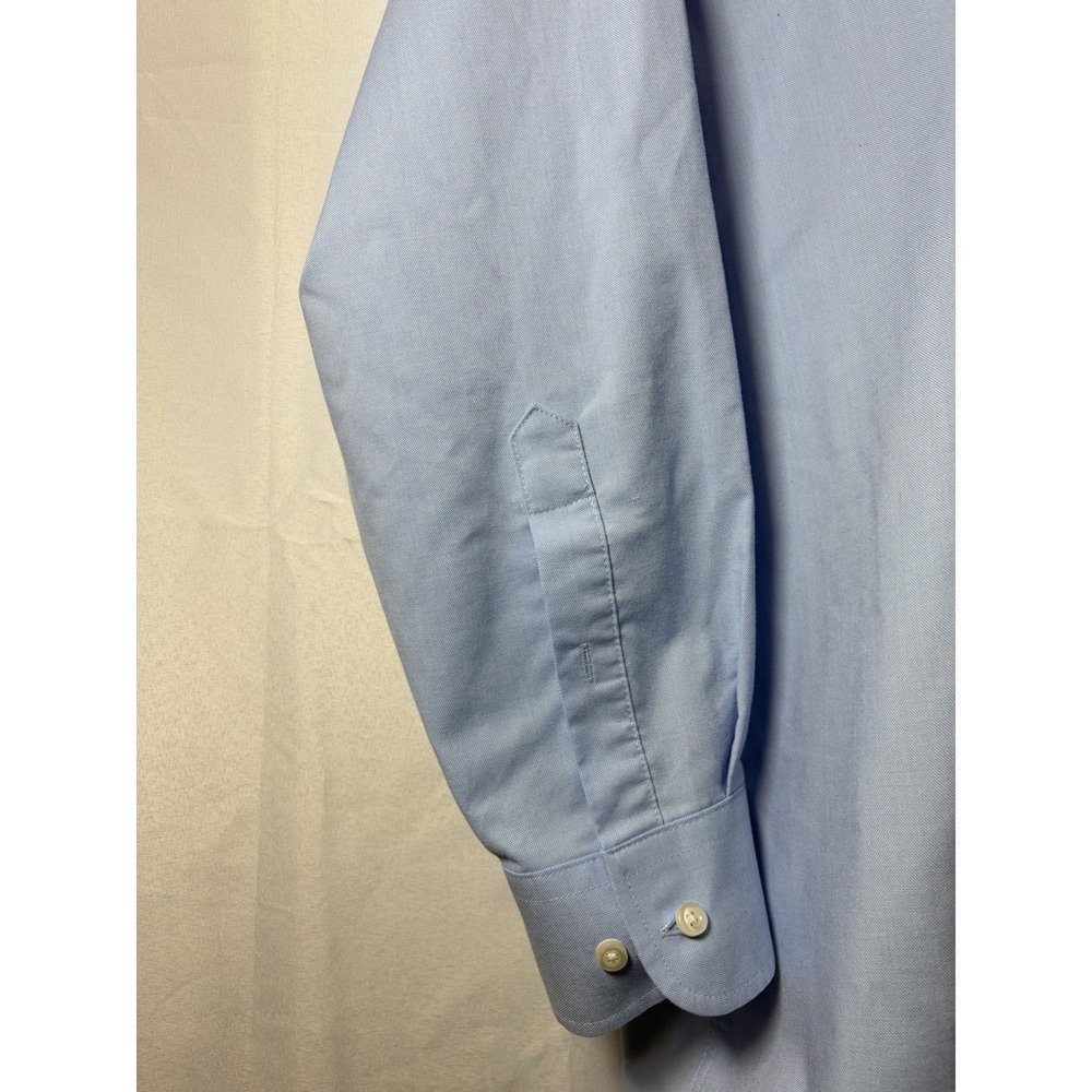 Stafford Coolmax Dress Shirt Men XL 17-17.5 34-35 Regular Fit Long Sleeve Blue - Picture 2 of 13